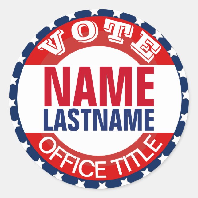 Campaign Template Custom  Classic Round Sticker (Front)