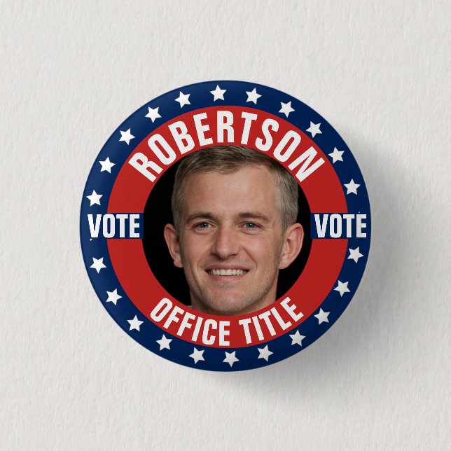 Campaign Template Custom Photo 1 Inch Round Button (Front)