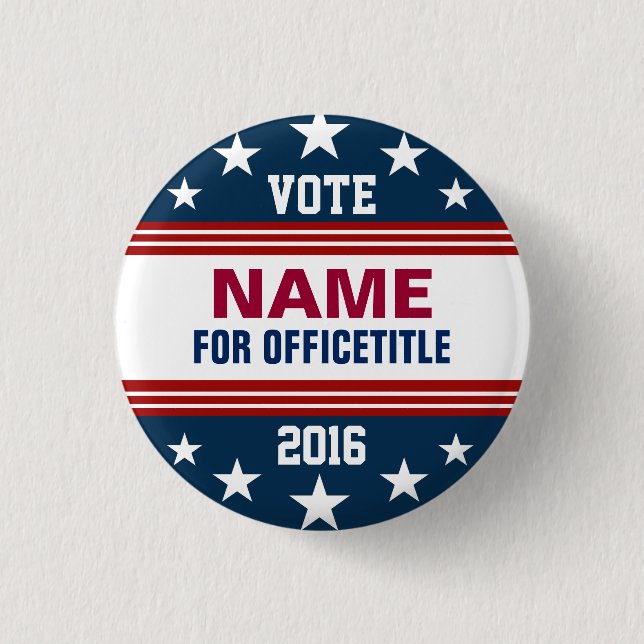 Campaign Template Stars Stripes 1 Inch Round Button (Front)