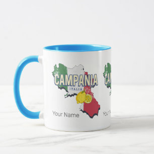 Campania Italy Retro Region Map Vintage Souvenir Mug
