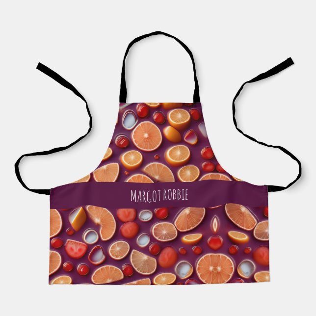 Campari Soda Citrus Geometric Pattern Apron (Front)