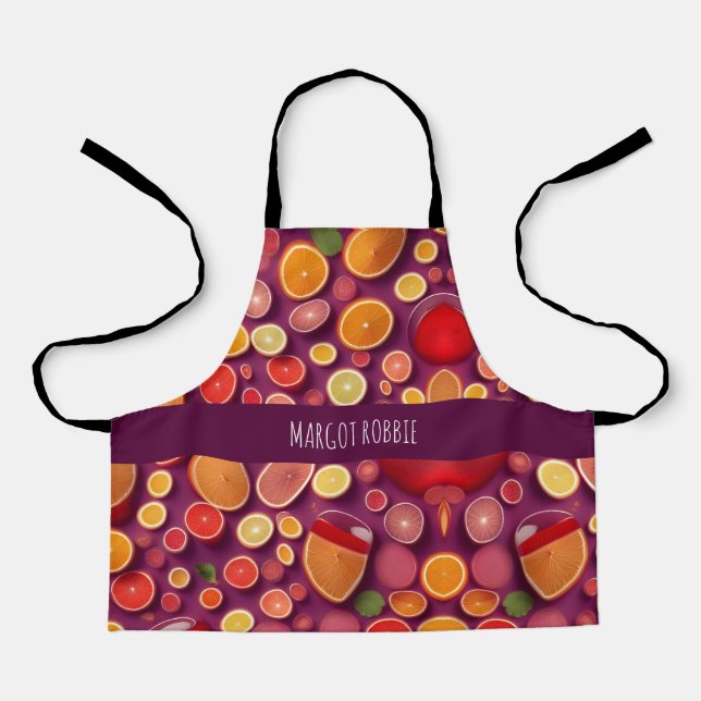 Campari Soda Grapefruit Colourful Pattern Apron (Front)
