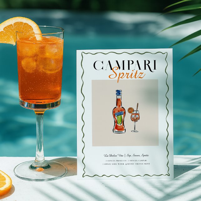 Campari Spritz Recette Cocktail Carte Postale (Créateur téléchargé)
