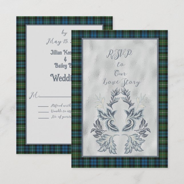 Campbell Argyll Scottish Tartan RSVP Card (Front/Back)