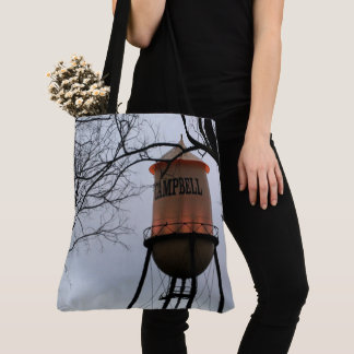 Campbell CA Water Tower Brushed Polyester Tote Bag