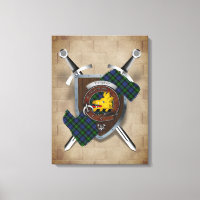 Campbell Clan Badge Crossed Swords Canvas Print