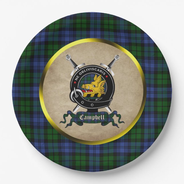 Campbell Clan Badge Paper Plate (Front)
