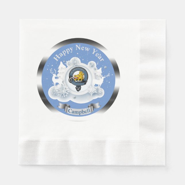 Campbell Clan Badge Personalize Winter Napkin (Front)
