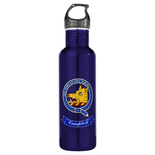 Campbell Clan Badge Personalized 710 Ml Water Bottle (Front)