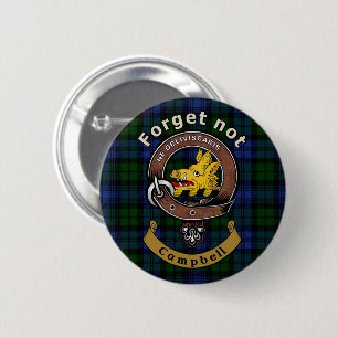 Campbell Clan Badge & Tartan 2 Inch Round Button