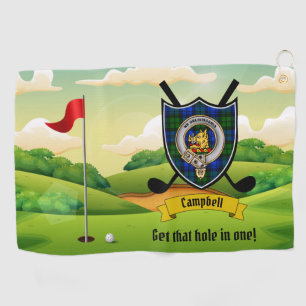 Campbell Clan Badge & Tartan Personalized Golf Towel