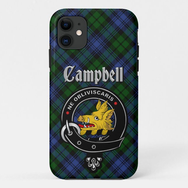 Campbell Clan Badge & Tartan Phone Case (Back)