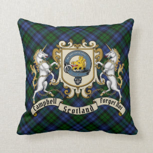 Campbell Clan Badge & Tartan Throw Pillow