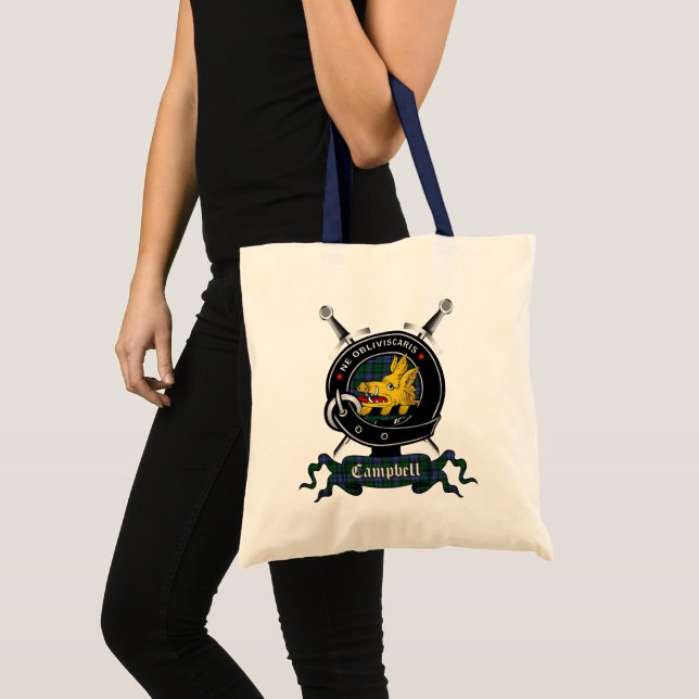 Campbell Clan Badge & Tartan Tote (Front (Product))