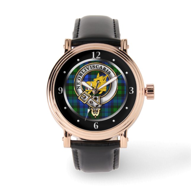 Campbell Clan Badge & Tartan   Watch (Front)