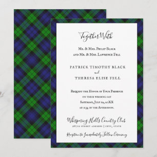 Campbell Clan Tartan Black Watch Wedding Invitation