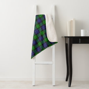 Campbell Clan Tartan Plaid Black Watch Sherpa Blanket