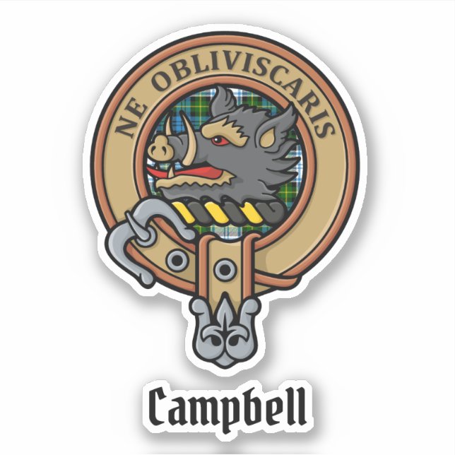 Campbell Crest over Dress Tartan (Front)