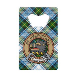 Campbell Crest over Dress Tartan Credit Card Bottle Opener