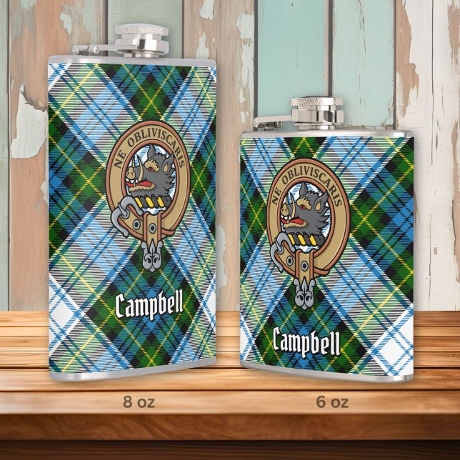 Campbell Crest over Dress Tartan Hip Flask (Creator Uploaded)