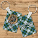 Campbell Crest over Dress Tartan Keychain<br><div class="desc">Campbell crest badge surrounded by a strap and buckle over dress tartan background. Custom text on both sides.</div>