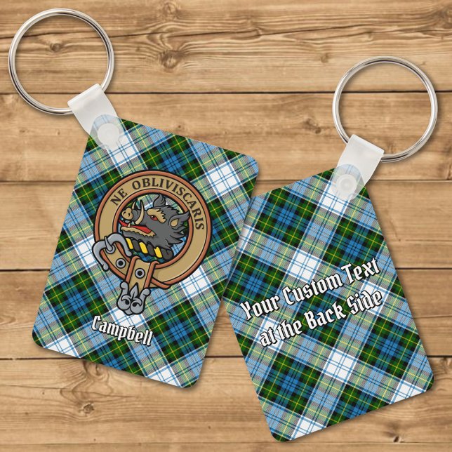 Campbell Crest over Dress Tartan Keychain (Creator Uploaded)