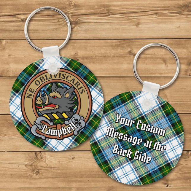 Campbell Crest over Dress Tartan Keychain (Creator Uploaded)
