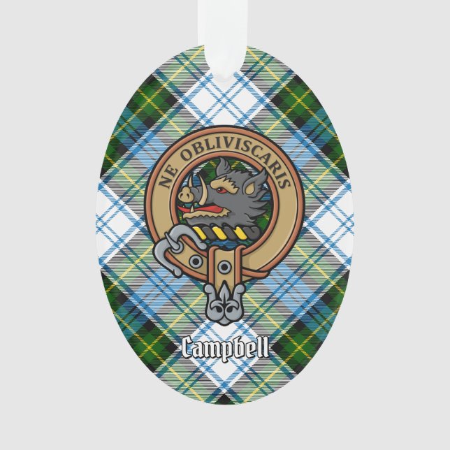 Campbell Crest over Dress Tartan Ornament (Front)