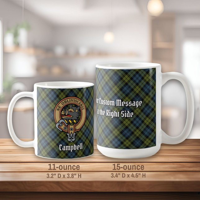 Campbell Crest over Tartan Coffee Mug (Creator Uploaded)