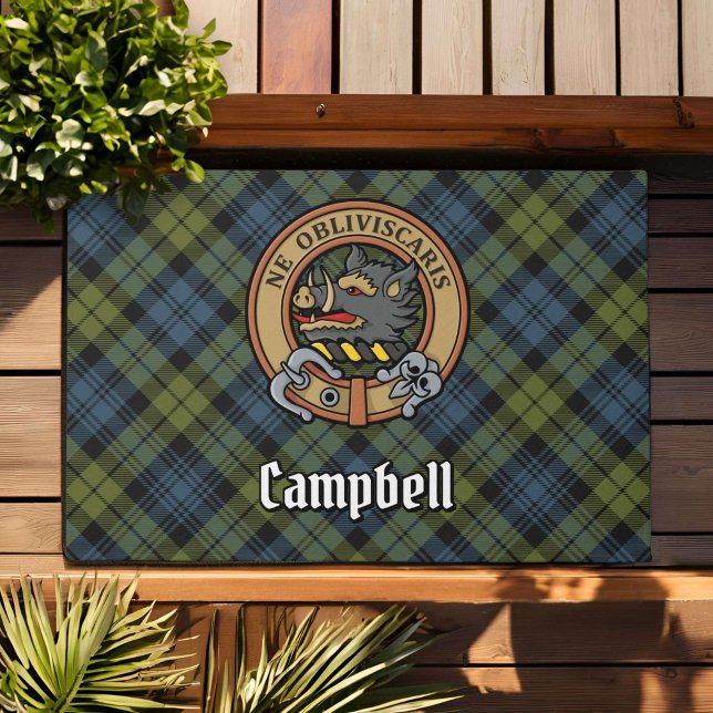 Campbell Crest over Tartan Doormat (Creator Uploaded)