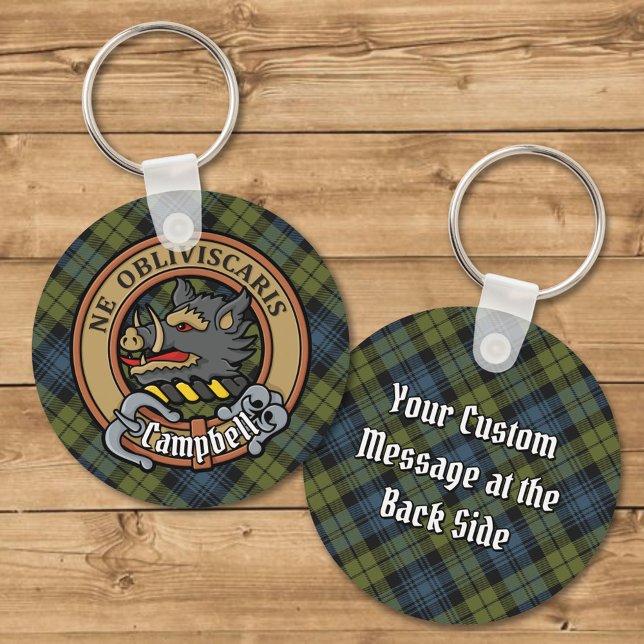 Campbell Crest over Tartan Keychain (Creator Uploaded)