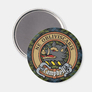 Campbell Crest over Tartan Magnet