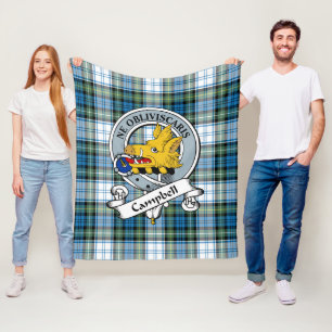 Campbell Dress Ancient Clan Badge Tartan Plaid Fleece Blanket