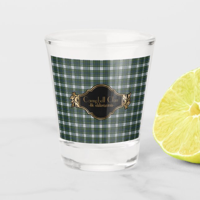 Campbell Dress Ancient Original Scottish Tartan Shot Glass (Front)