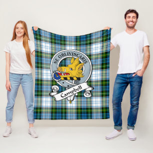 Campbell Dress Clan Badge Tartan Plaid Fleece Blanket