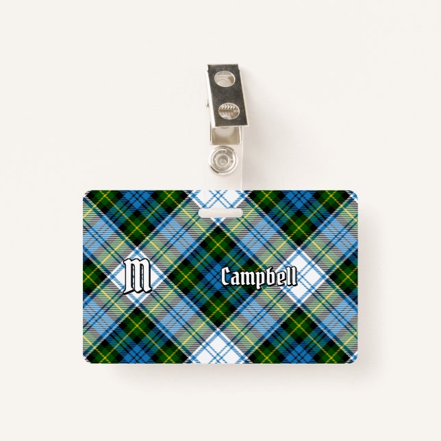 Campbell Dress Tartan Badge (Front with Clip)