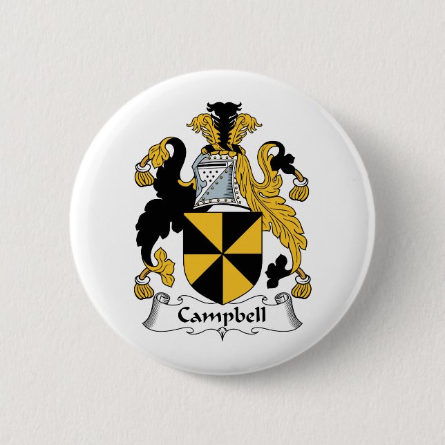 Campbell Family Crest 2 Inch Round Button (Front)
