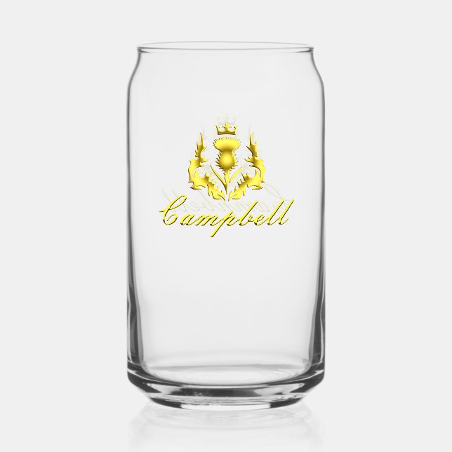 Campbell Gold Crowned Thistle Can Glass (Back)