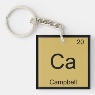 Campbell Name Chemistry Element Periodic Table Keychain