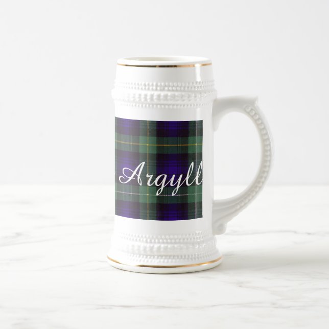 Campbell of Argyll clan Plaid Scottish tartan Beer Stein (Right)