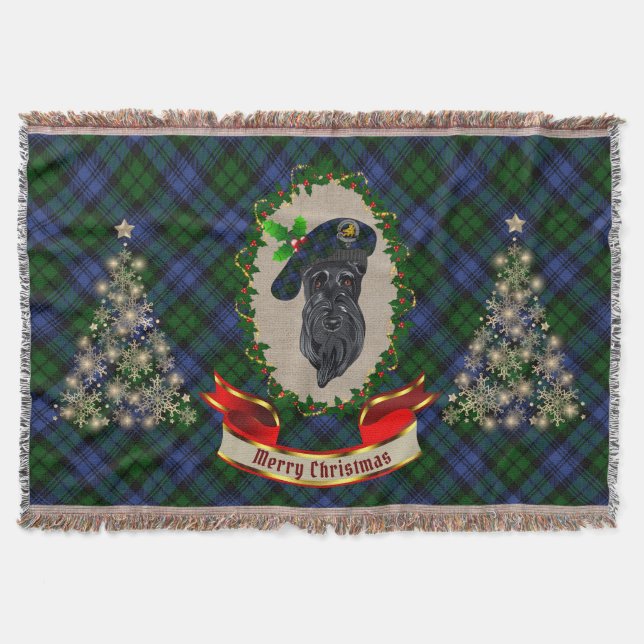 Campbell Scottie Dog Christmas Throw Blanket (Front)