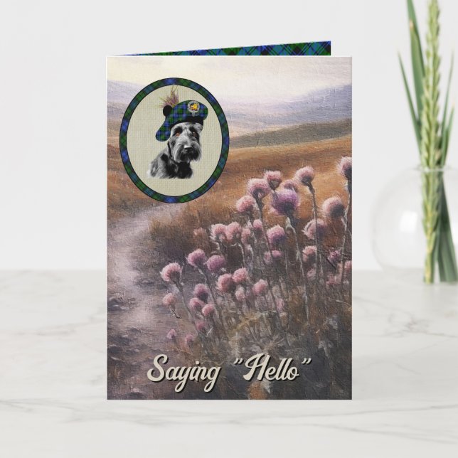 Campbell Scottie Dog & Tartan Personalized Card (Front)