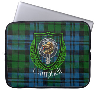 Campbell Scottish Clan Tartan and Crest  Laptop Sleeve