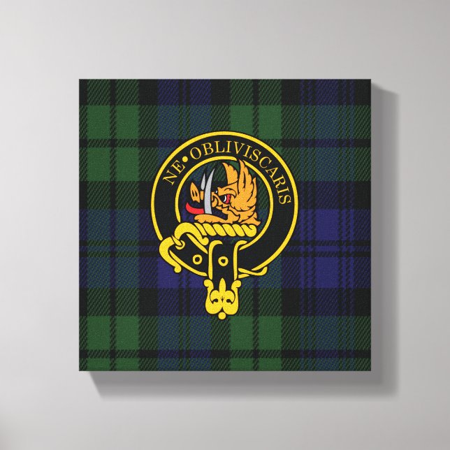 Campbell Scottish Crest and Tartan Canvas print (Front)