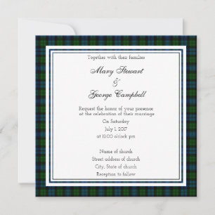 Campbell Scottish Mariage Carré Invitation