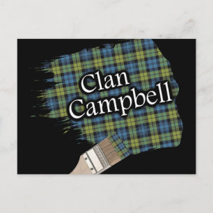 Campbell Scottish Tartan Paint Brush Postcard