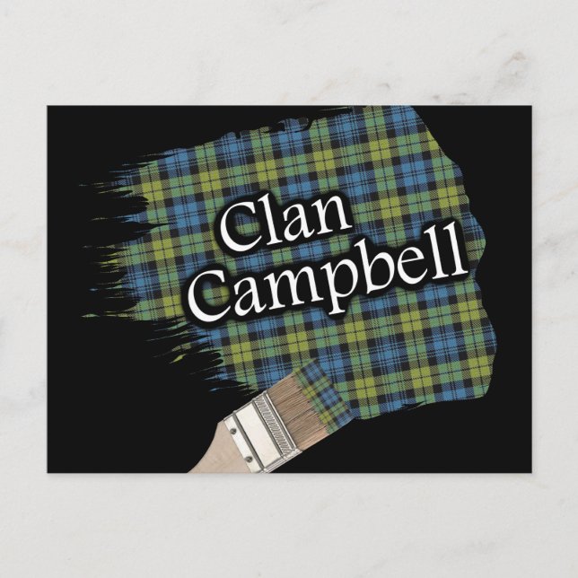 Campbell Scottish Tartan Paint Brush Postcard (Front)