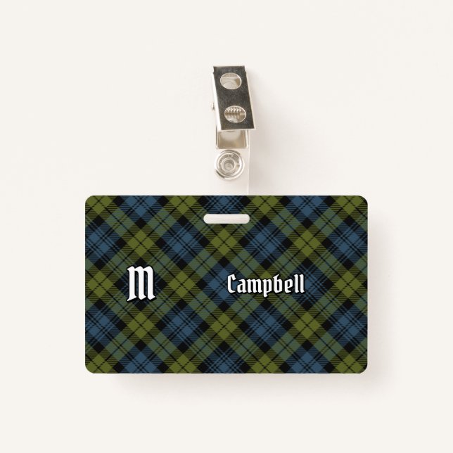 Campbell Tartan Badge (Front with Clip)