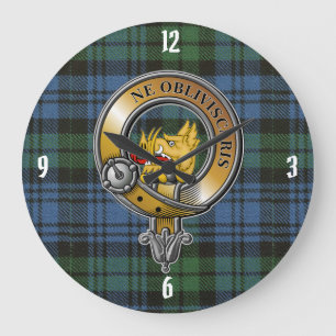 Campbell Tartan & Badge Large Clock