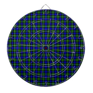 Campbell tartan blue green plaid dartboard